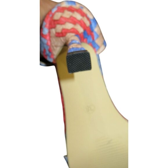 JUSTFAB Braided Vegan Leather Ankle Strap Stiletto Heeled Sandals size 38 US 8 - Picture 9 of 12